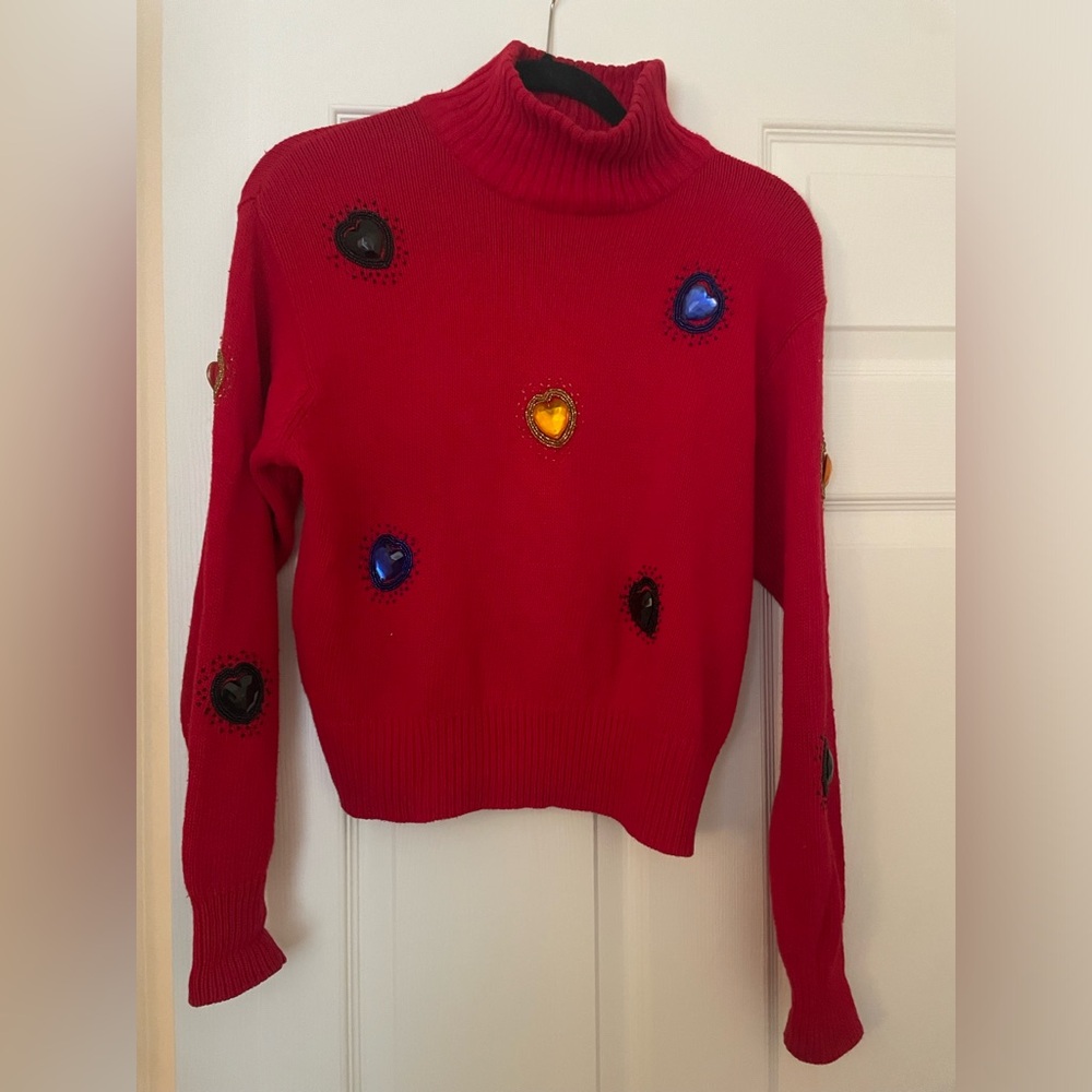 Vintage IB Diffusion Sweater Jewel Heart Y2K 90s